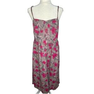 Dip Sundress Dress SZ M Pink Floral Prairie Boho Fairycore 🧚 Cottagecore Summer